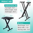Keyboard Stand Piano Bench Set  Double X Adjustable Keyboard Stand Piano Stand W