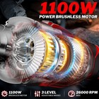 1100w Brushless Braking Die Grinder Compatible With Milwaukee Battery  3 Leve   