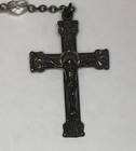 Antique Vintage Sterling Silver Rosary Glass Prism Beads Crucifix Catholic
