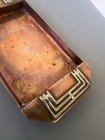Antique Heintz Sterling Silver On Bronze Desk Pin Tray Dish 4 