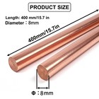 4-pack 8mm X 400mm Pure Copper Rods - Solid C110 Metal Bars For Diy  Crafts   El
