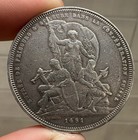 1881 Switzerland 5 Francs     Shooting Festival     Silver Coin Fribourg Xf Det 39am