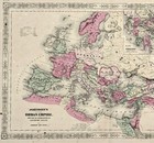 1864 Roman Empire  - Europe - Asia - Africa  Map Original   19x11 5  Large