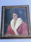 Antique Portrait Painting Female Pretty Woman Model Art Deco Irwin Myers Listed