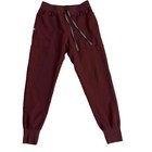 Figs Burgundy Relaxed Jogger Scrub Pants Ribbed Cuffs Women Small