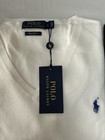 Polo Ralph Lauren Men   s 2 V-neck Cotton Knit Sweaters White   Black Size L