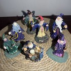 Vintage Wizard Figurines Lot Of 7 Fantasy Wizards  Crystal Ball