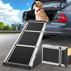 Pet Ramp Foldable 3 Foldable Dog Step For High Bed Non-slip Ladder Ramp Tan gray