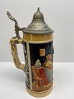 Vtg Medium Size Original German Beer Mug Ceramic Stain Hand Made And Painted