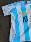 Argentina National Team Lionel Messi  10 Home Soccer Jersey  youth kids Size 10