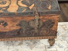 18th C Spanish Colonial Leather Covered Trunk Coffer Chest Arc  n 