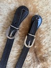 Black Top Grain Leather Ladies Western Spur Straps Free Shipping