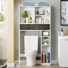 Over The Toilet Storage W basket   Fabric Drawer Bathroom Organizer Space Saver