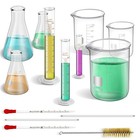14pcs Borosilicate Glass Lab Beaker 5pcs Graduated Cylinders Measuring Glassware