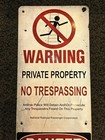 Vintage 90s Amtrak Police no Trespassing live Wire electrocution metal Sign