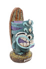 Hawaiian Tiki Figurine - 4  Fun  Animated Tiki W  Surfboard  Hawaii Souvenir