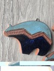 Vintage Glazed Stoneware Art Pottery Trio Wall Hanging Bear Bears Southwest 