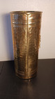 Vintage Solid Hammered Brass Umbrella Stand Hot Cast Draped Roping 15 5 X6 5  