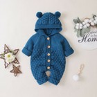 Newborn Baby Boy Girl Romper Jumpsuit Outfit Knitted Hooded Sweater Cute Clothes