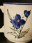 Vintage Speckled Stoneware Ceramic Coffee Mug Cup Blue Floral Japan Otagiri 