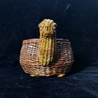 Turtle Basket Woven Wicker Planter Boho Decor Cottage Garden Farmhouse Vintage