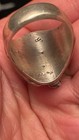 Native Sterling Silver Buffalo bison Turquoise   Coral Ring  Size 10 5  Signed R