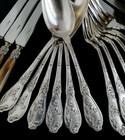 Antique French Sterling Silver Flatware Set Art Nouveau Entremet Jugendstil