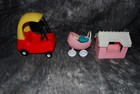 Lot Of 3 Little Tikes Place Miniatures Cozy Coupe Car 1992 Doll Dollhouse Toys