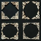 1x Rubber Wood Carved Corner Onlay Applique Furniture Door Home Decor Retro