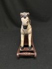Wooden Platform Rocking Horse Figurine Real Horse Hair Tail