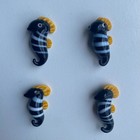Set Of 4 Seahorse Mini Glass 1 5  Figurines  black white orange 