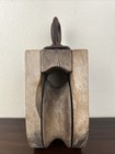 Antique Solid Wood Pulley Block Tackle Metal Hardware Farmhouse Industrial 9 
