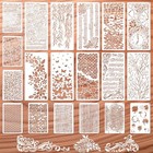 19 Pcs Stencils For Crafts Reusable Texture Stencils Mixed Layering Pattern