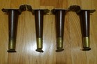 Vintage Set Of 4 Wooden Furniture Round Tapered Legs 5 3 4  With Metal Brackets