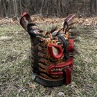 Vintage Hand Crafted Leather Danza Del Tigre Jaguar Mask 