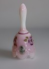 Fenton Art Glass Rosaline Slag Bow And Drapes Mini Bell Artist Signed Beautiful