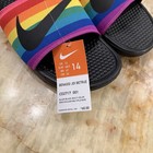 Nike Benassi Jdi Betrue Rainbow Slide Sandals Black Multi Color Men   s Size 14