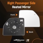 Power Heated Passenger Upper Mirror Glass Ford F150 15-21 F250 F350 Super Duty