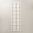 2 4 x7  Tri-stripe Plaid Handmade Woven Runner Rug Green cream - Hearth   Hand