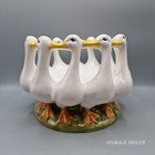 Vintage Mario Bellini Circle Of 12 Geese Centerpiece Fruit Bowl 7 25  Tall Italy
