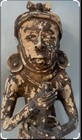 Extremely Rare Old African Tribal Art  A Wooden Carved  Figure Of Young Warrior