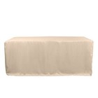 6 Ft Nude Fitted Polyester Table Cover Wedding Party Tradeshow Tablecloth