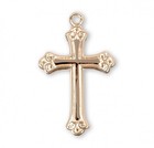  925 Gold Plated Sterling Silver Cross Medal Pendant Necklace  18  Chain W  Box