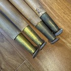 Set Of 4 Solid Wood Round Tapered Table Legs Brass Bottom Adjustable Feet