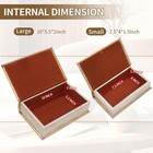 Decorative Book Boxes Set magnetic Lock Faux Wooden Storage Book Box Set Of 2