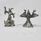 Vintage Spoontiques Pewter Wizard Dragon Castle Fantasy Figurine 3 Inch Lot Of 2