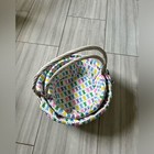 2 White Easter Bunny Wicker Baskets