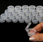 Cosmetic Hinge Jars Empty Plastic Beauty Sample Container 3 Gram Clear  50  5006