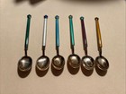 Antique Vintage David Andersen Demitasse Sterling 925 Silver   Enamel Spoon Set 