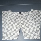 Wesc White Slim Straight Logo Print Denim Jeans Men s 5-pocket Button Zip